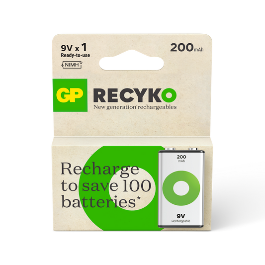 GP綠再 9V充電電池 200mAh (1粒裝)