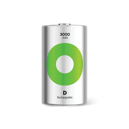 GP綠再D型充電電池3000mAh (2粒裝)